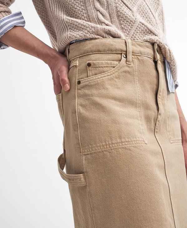 Barbour Cassie Denim Cargo Skirt Hvide | BABO89646