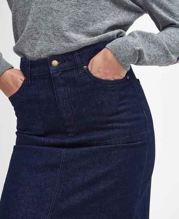 Barbour Cassie Denim Cargo Skirt Mørkeindigo Lyseblå | BABO89648