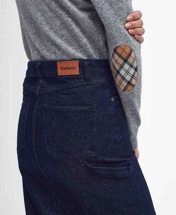 Barbour Cassie Denim Cargo Skirt Mørkeindigo Lyseblå | BABO89648