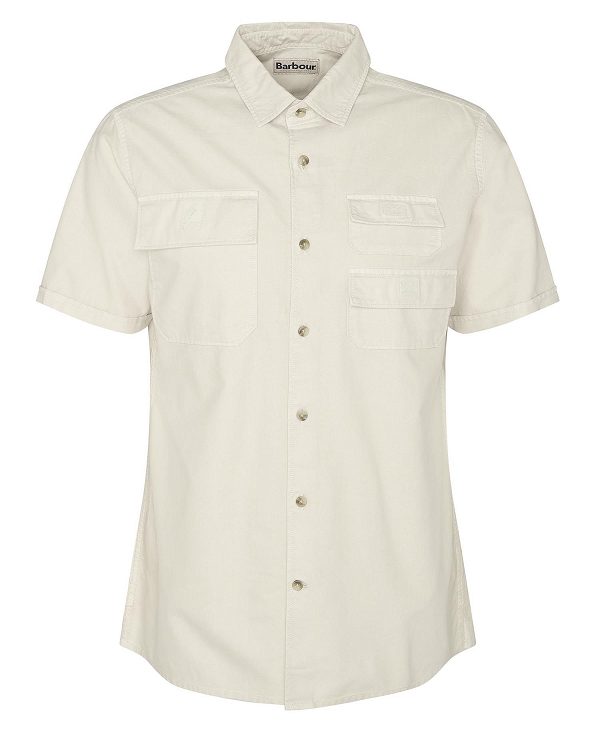 Barbour Catterick Short-sleeved Oxford Shirt Beige | BABO87784