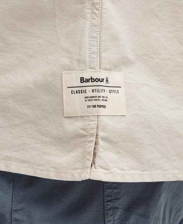 Barbour Catterick Short-sleeved Oxford Shirt Beige | BABO87784