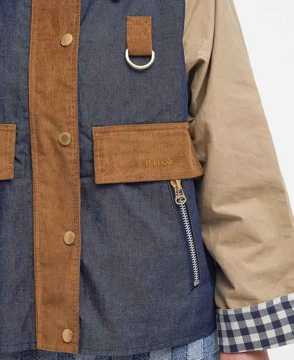 Barbour Catton Spey Patch Showerproof Jacket Beige Indigo Mørkeblå | BABO89411