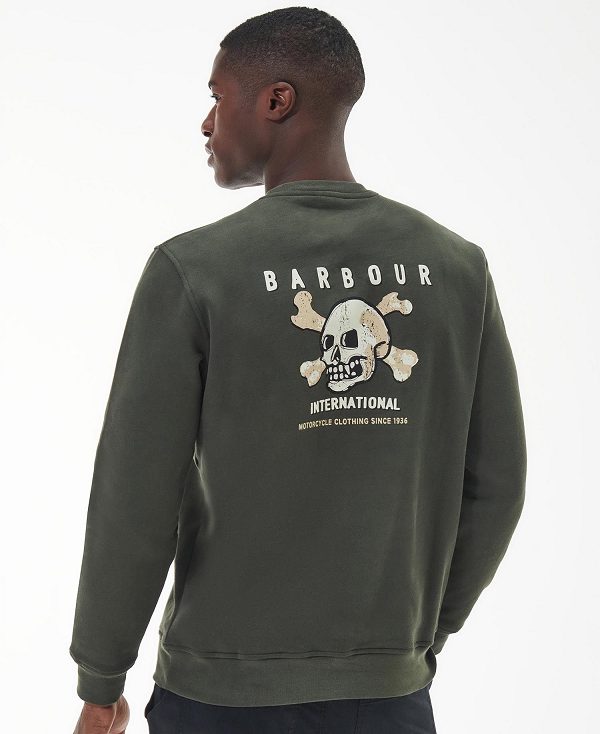 Barbour Charlton Crew Neck Sweatshirt Grøn | BABO88425