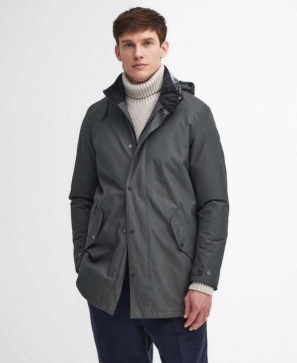 Barbour Chelsea Waterproof Mac Grå Blå Grå | BABO87422