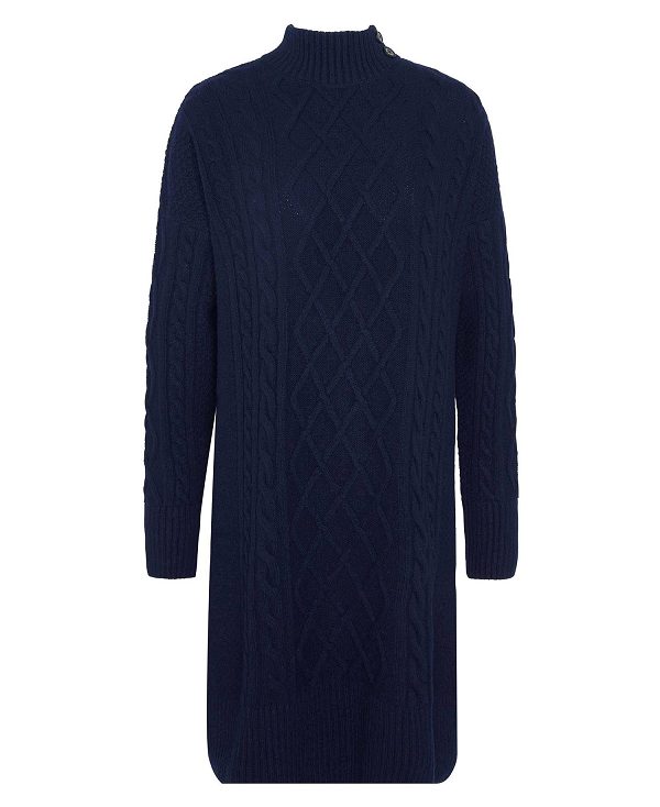 Barbour Clarence Knitted Dress Mørkeblå | BABO89644