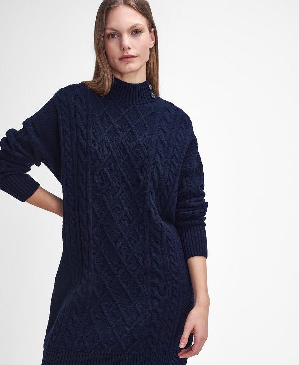 Barbour Clarence Knitted Dress Mørkeblå | BABO89644