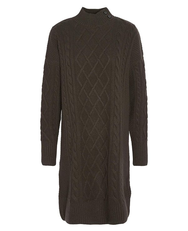 Barbour Clarence Knitted Dress Olivengrøn | BABO89640