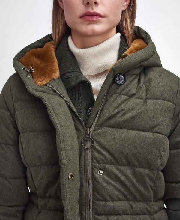 Barbour Clarence Puffer Jacket Olivengrøn | BABO89361