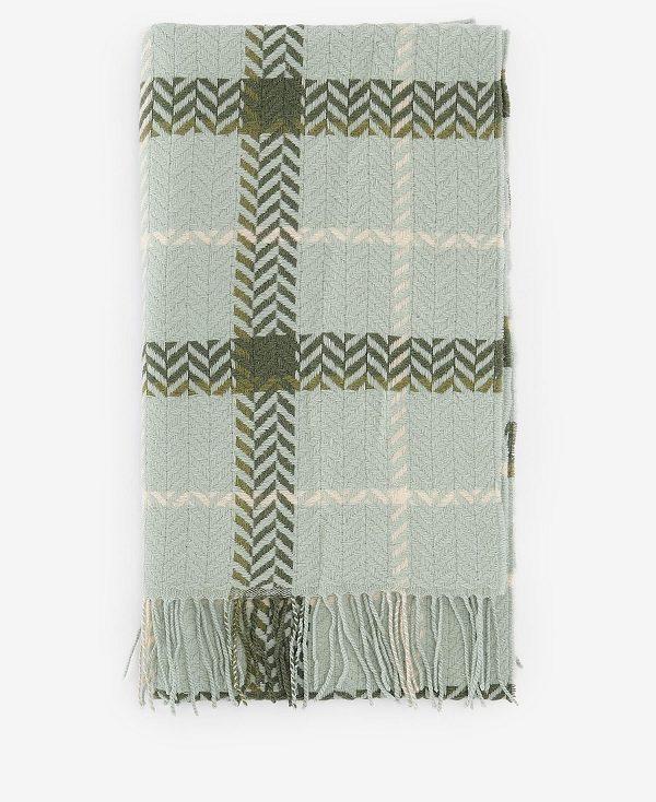 Barbour Claudette Herringbone Scarf Mintgrønne | BABO90078