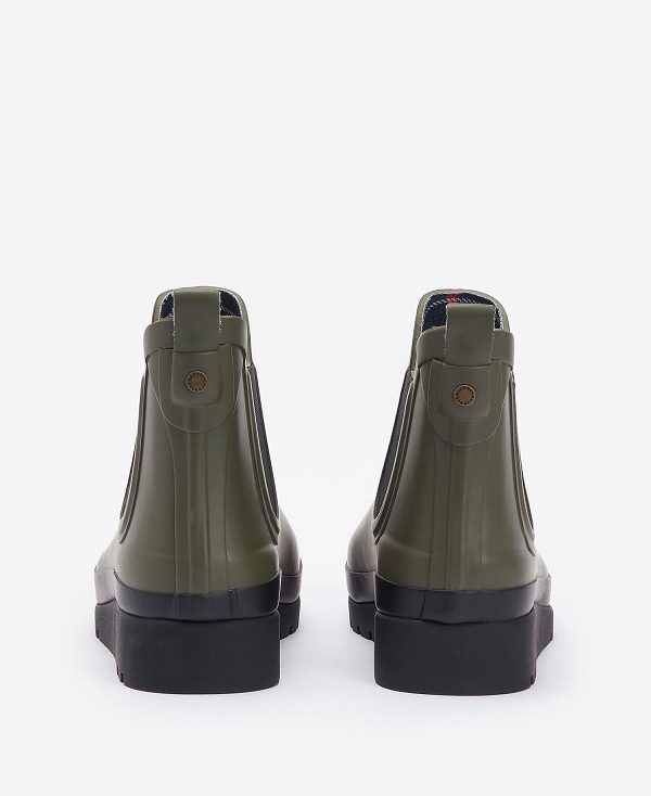 Barbour Clifton Wedge Ankle Wellingtons Olivengrøn Sort | BABO89939