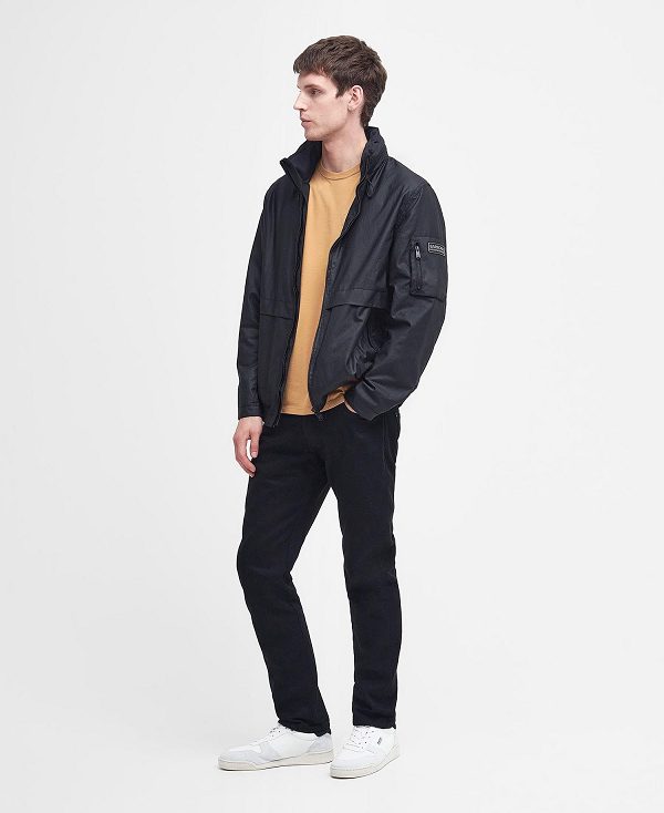 Barbour Colstone Waxed Bomber Jacket Sort | BABO87194