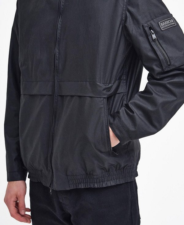 Barbour Colstone Waxed Bomber Jacket Sort | BABO87194