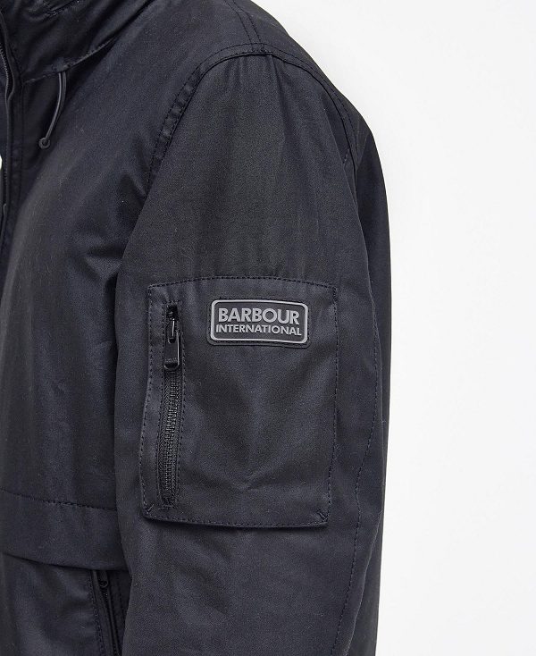 Barbour Colstone Waxed Bomber Jacket Sort | BABO87194