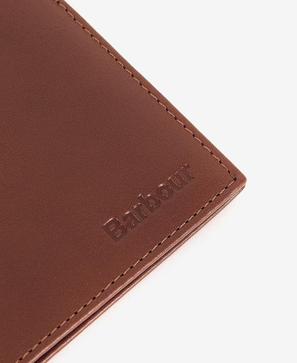 Barbour Colwell Leather Billfold Wallet Brune | BABO89168