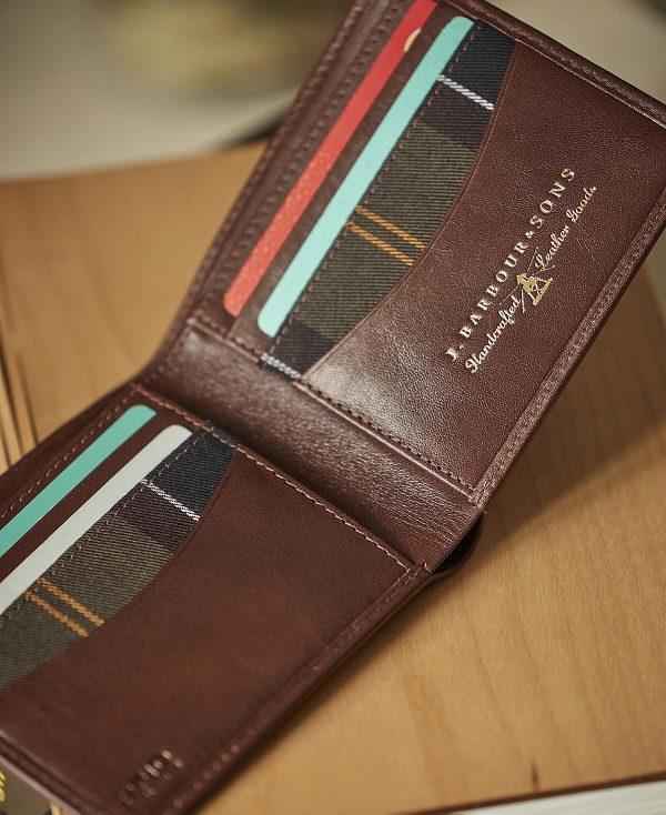 Barbour Colwell Leather Billfold Wallet Brune | BABO89168