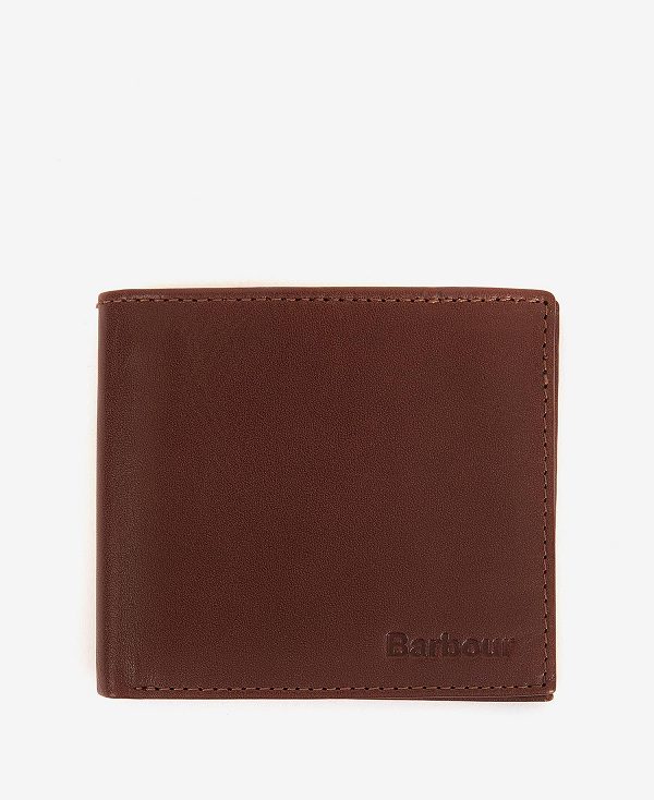 Barbour Colwell Leather Billfold Wallet Brune | BABO89168