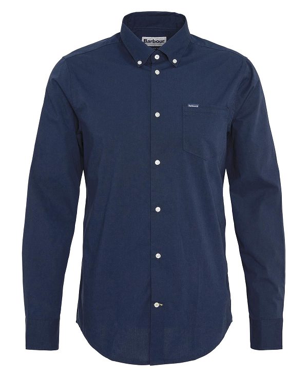 Barbour Comfort Stretch Long-sleeved Shirt Mørkeblå | BABO87756