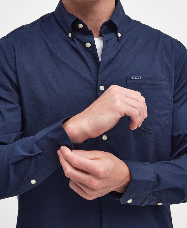 Barbour Comfort Stretch Long-sleeved Shirt Mørkeblå | BABO87756