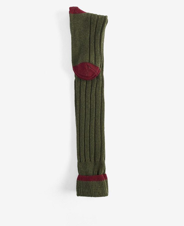 Barbour Contrast Gun Stockings Olivengrøn | BABO89128