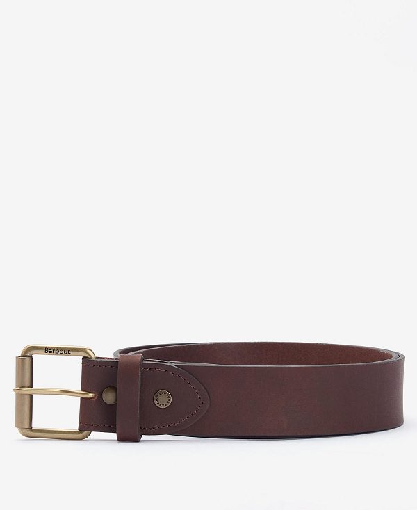 Barbour Contrast Leather Belt Brune | BABO88949