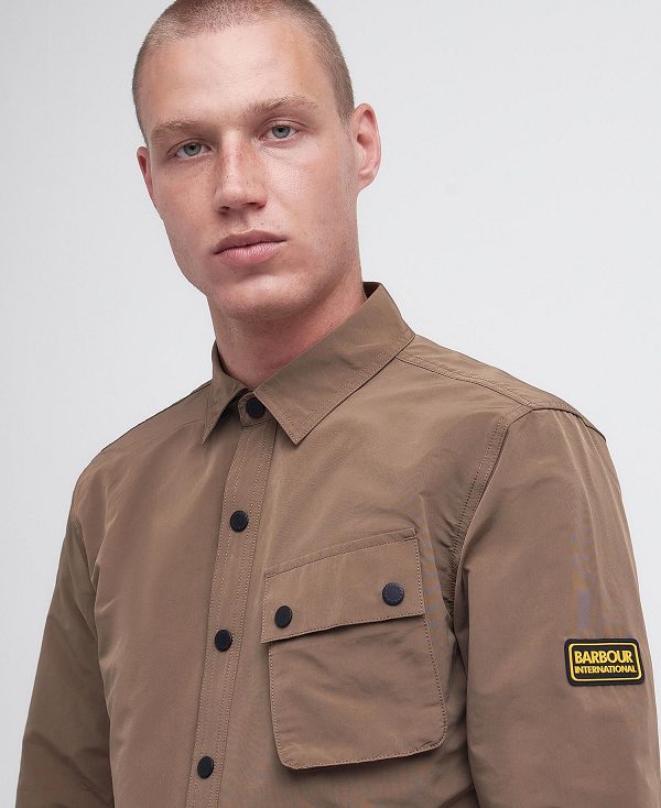 Barbour Control Overshirt Khaki | BABO87960