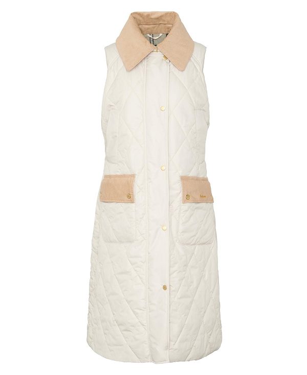 Barbour Cookston Longline Gilet Beige | BABO89472