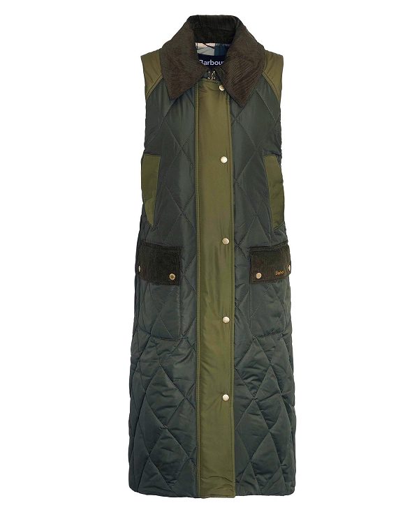 Barbour Cookston Longline Gilet Olivengrøn | BABO89470