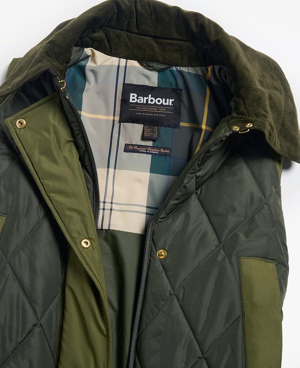 Barbour Cookston Longline Gilet Olivengrøn | BABO89470