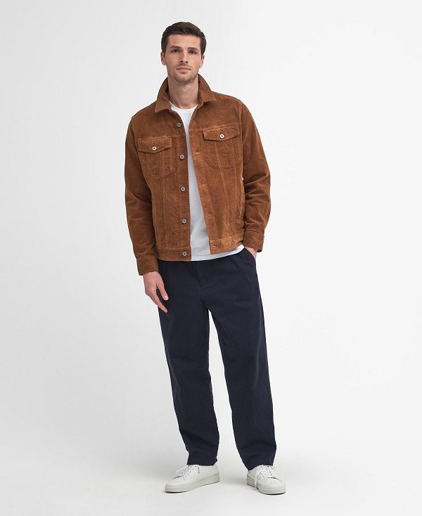 Barbour Cord Overshirt Brune | BABO88003