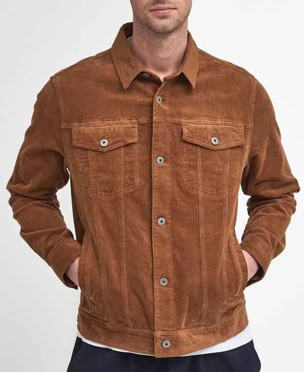 Barbour Cord Overshirt Brune | BABO88003