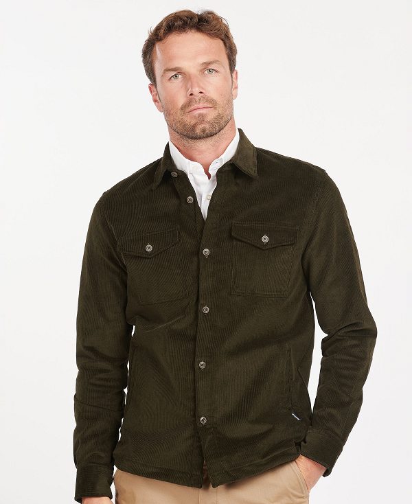 Barbour Cord Overshirt Olivengrøn | BABO87654