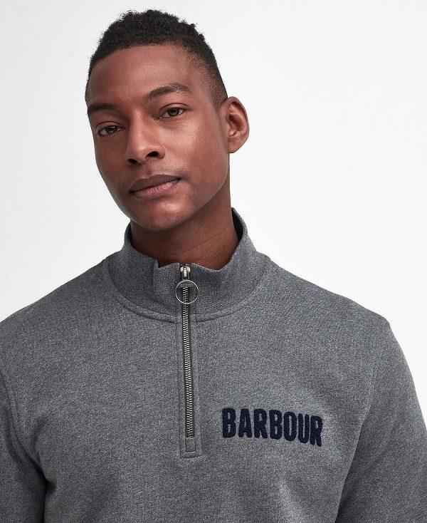 Barbour Cotes Half-zip Sweatshirt Grå | BABO88485