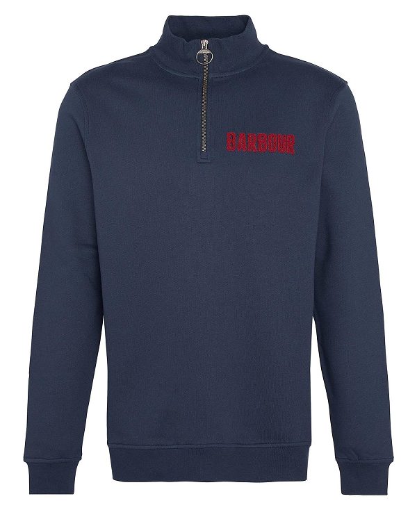 Barbour Cotes Half-zip Sweatshirt Mørkeblå | BABO88495