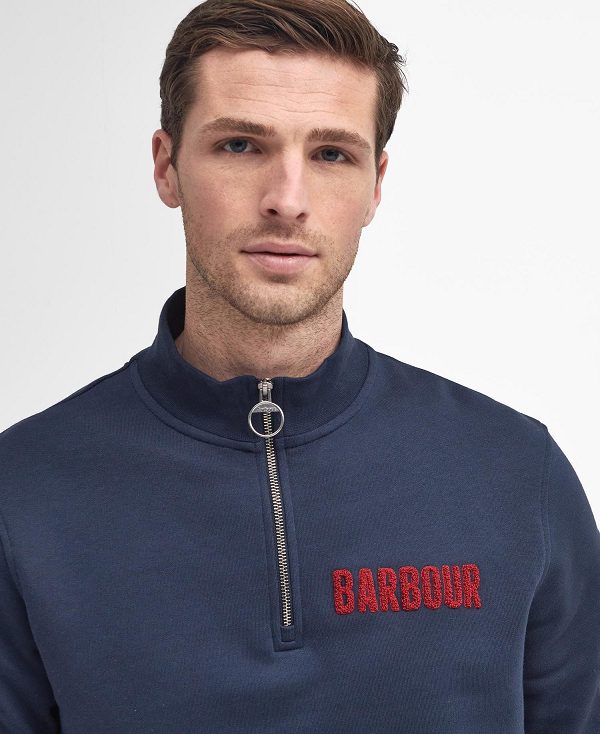 Barbour Cotes Half-zip Sweatshirt Mørkeblå | BABO88495