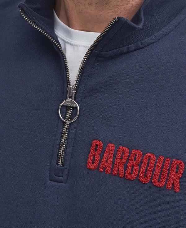 Barbour Cotes Half-zip Sweatshirt Mørkeblå | BABO88495