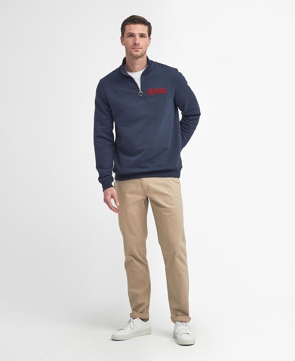 Barbour Cotes Half-zip Sweatshirt Mørkeblå | BABO88627