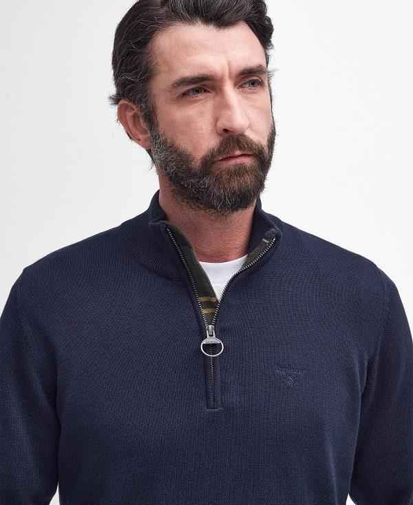 Barbour Cotton Half Zip Grå | BABO88554