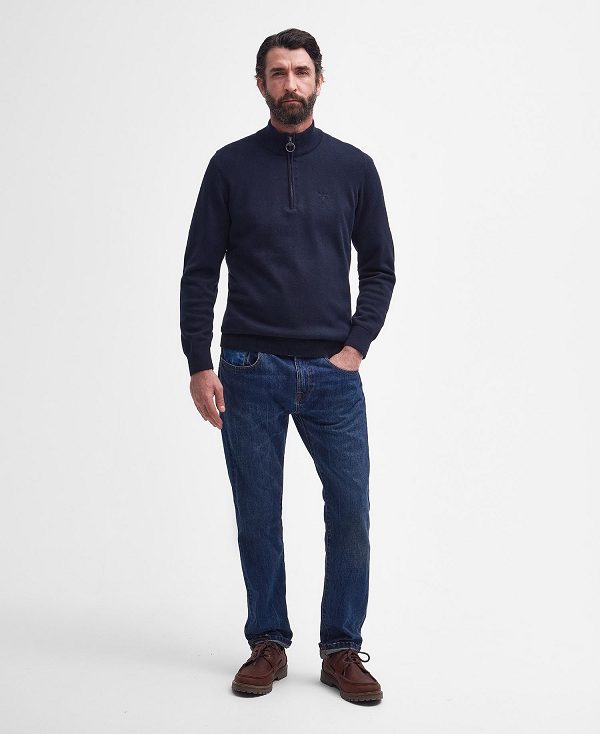 Barbour Cotton Half Zip Grå | BABO88554