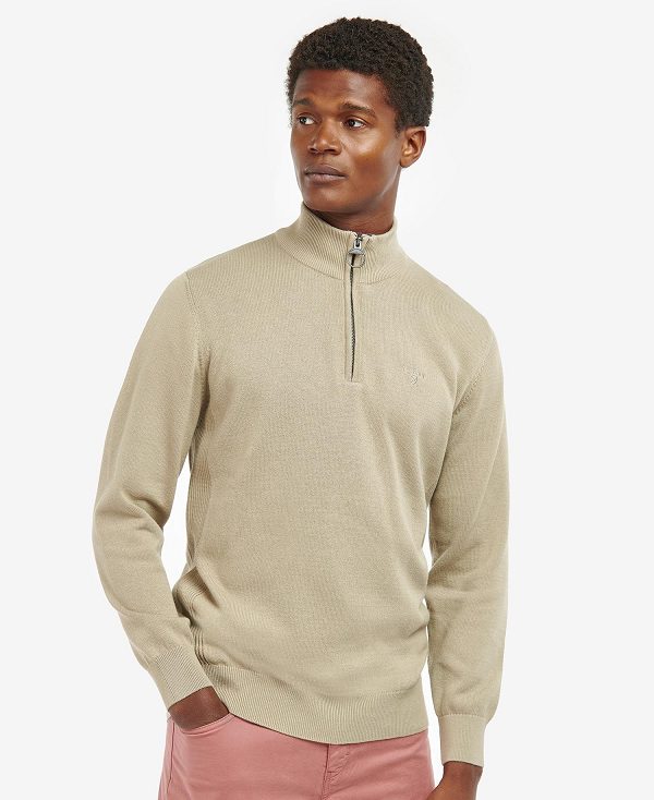 Barbour Cotton Half Zip Jumper Grå | BABO88503