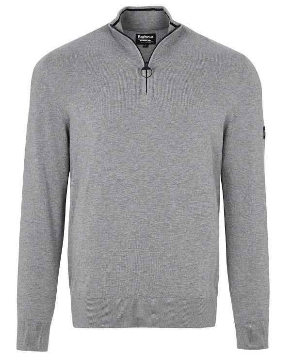 Barbour Cotton Half Zip Sweater Grå | BABO88538