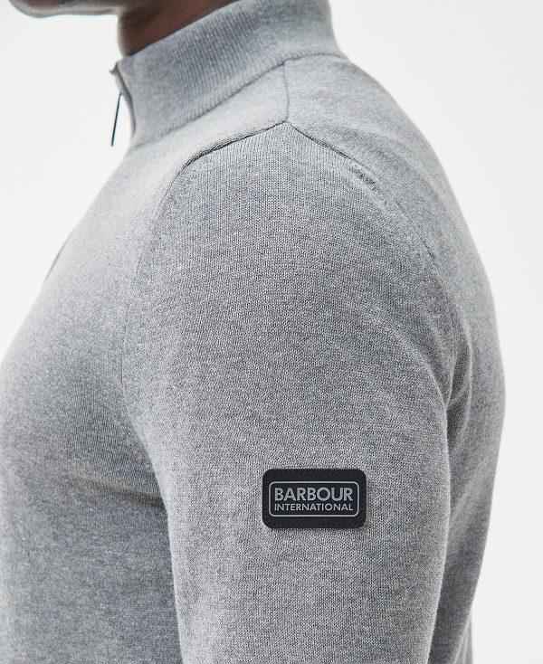 Barbour Cotton Half Zip Sweater Grå | BABO88538