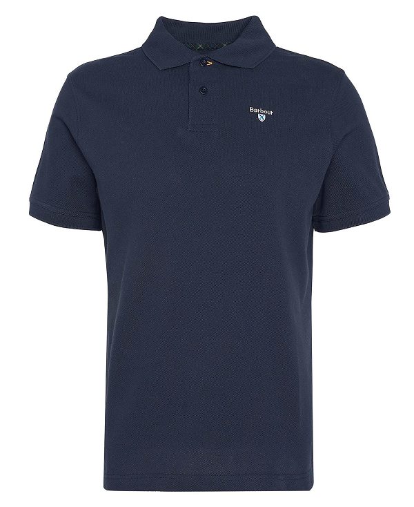 Barbour Cotton Polo Shirt Blå Mørkeblå | BABO88226