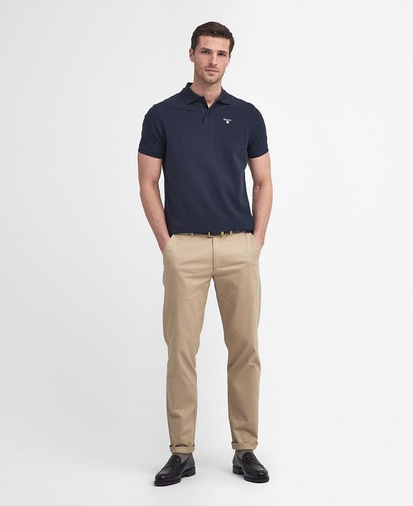 Barbour Cotton Polo Shirt Blå Mørkeblå | BABO88226