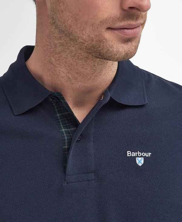 Barbour Cotton Polo Shirt Blå Mørkeblå | BABO88226