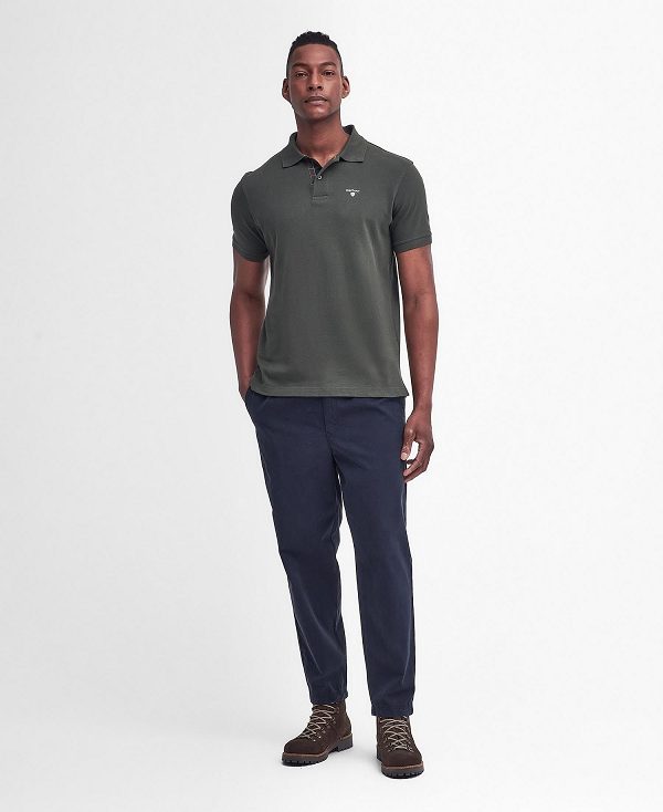 Barbour Cotton Polo Shirt Dyb Grå | BABO88228