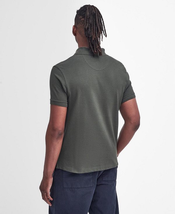 Barbour Cotton Polo Shirt Dyb Grå | BABO88228