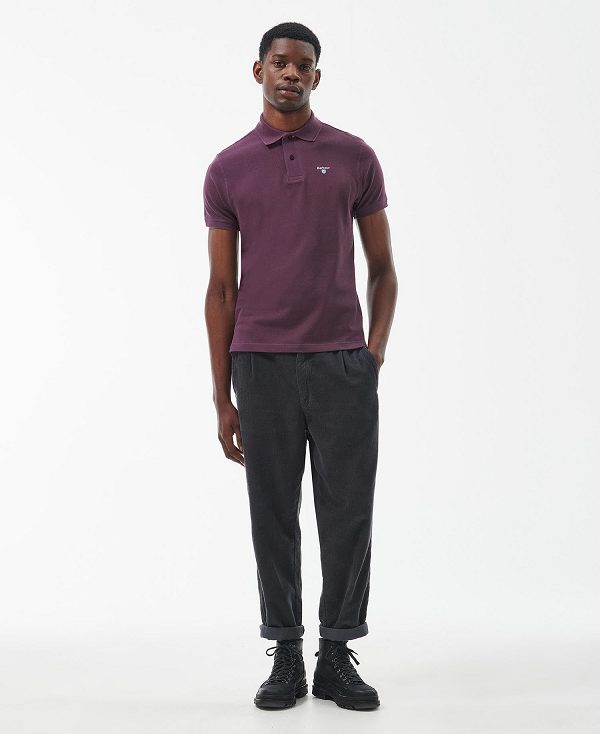 Barbour Cotton Polo Shirt Lilla | BABO88225