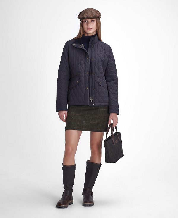 Barbour Country Winter Shoveler Quilted Jacket Mørkeblå | BABO89336