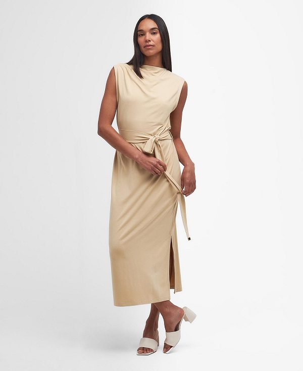 Barbour Courtney Midi Dress Khaki | BABO89622