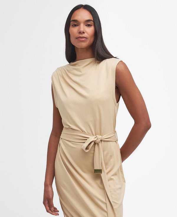 Barbour Courtney Midi Dress Khaki | BABO89622